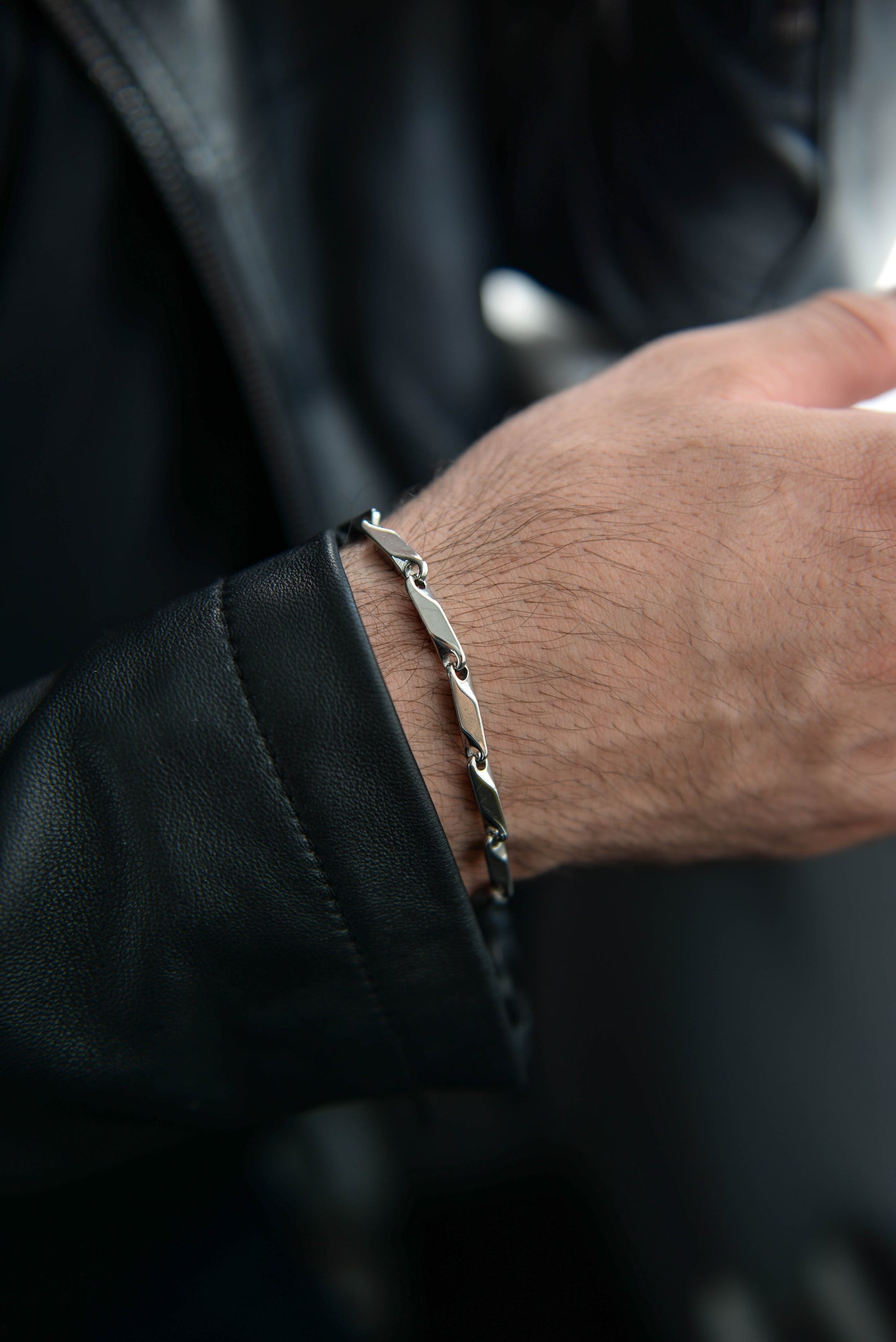 Unisex Silver Curb Chain Bracelet