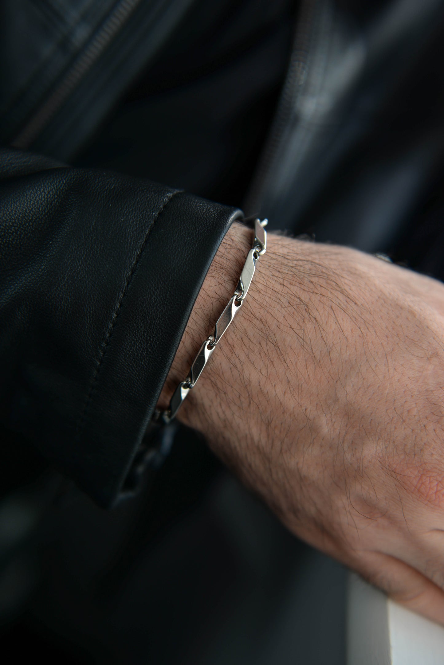 Unisex Silver Curb Chain Bracelet