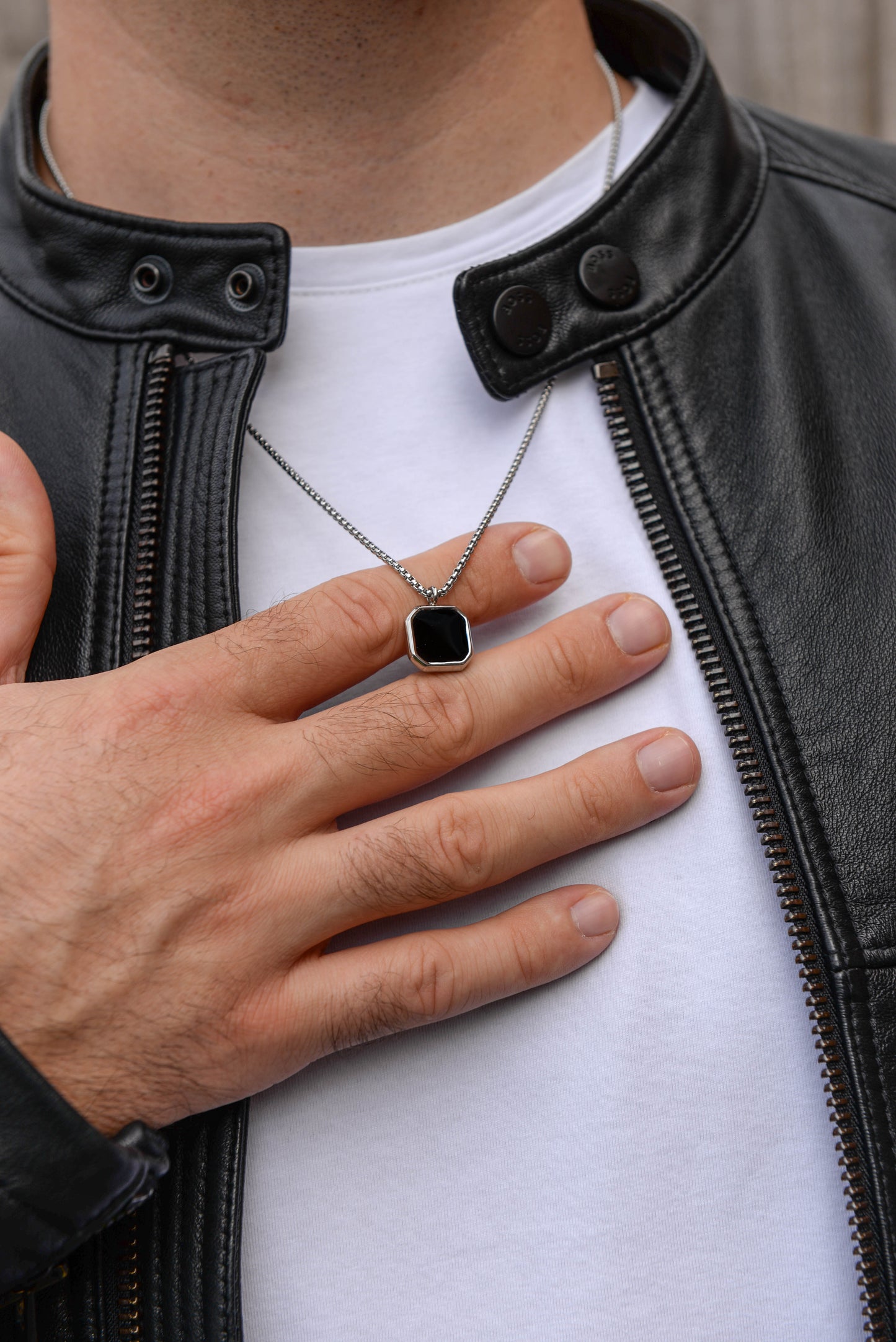 Black Onyx Stone Pendant,