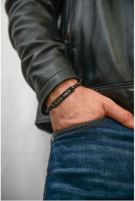 Custom Engraved Name Bracelet for Him