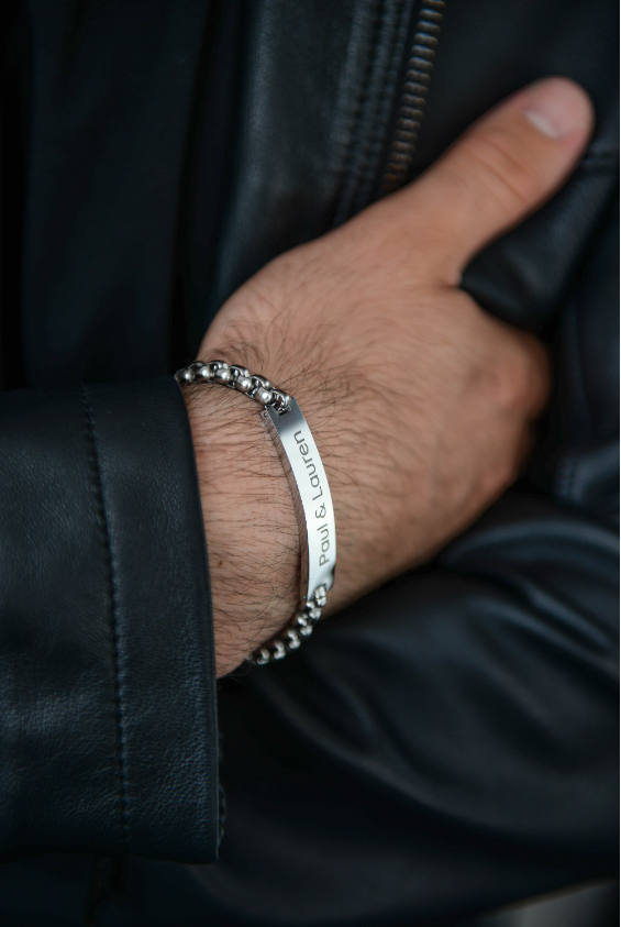 Custom Engraved Name Bracelet for Him