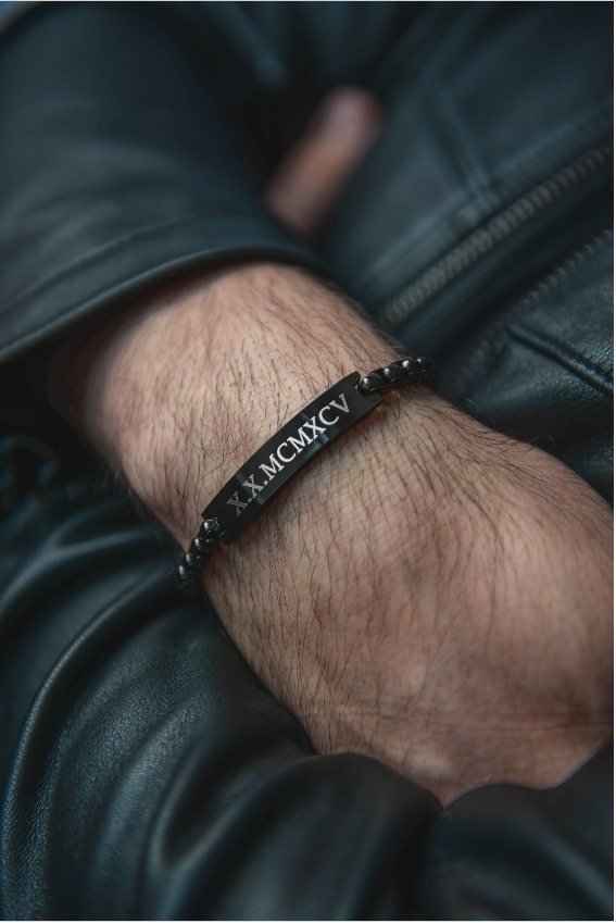 Custom Engraved Name Bracelet for Him