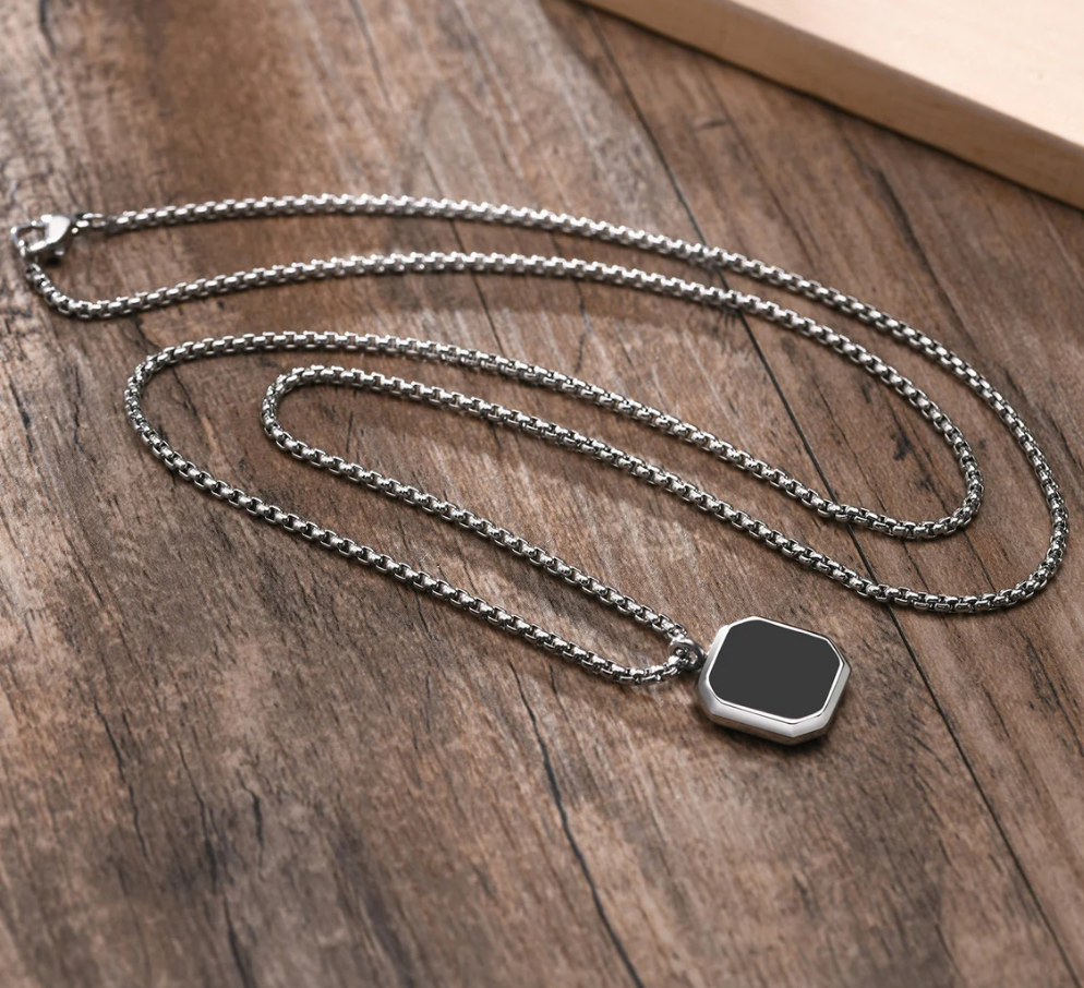 Black Onyx Stone Pendant,