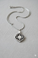 Men's silver ashes urn pendant necklace flat lay stainless steel